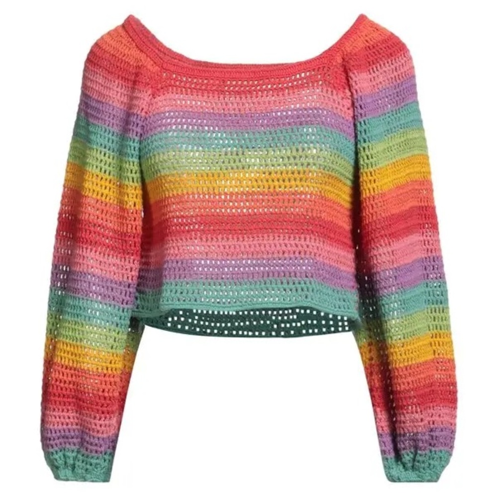 Farm Rio Multicolored Crochet Blouse - Picture 4 of 4